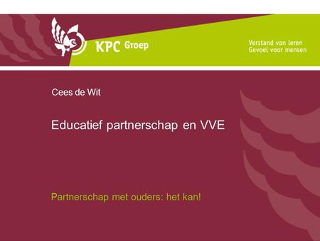 Educatief partnerschap en VVE