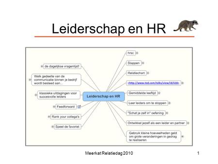 Leiderschap en HR Meerkat Relatiedag 2010.