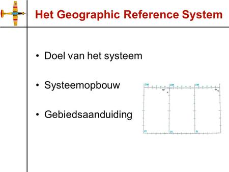 Het Geographic Reference System Doel van het systeem Systeemopbouw Gebiedsaanduiding.