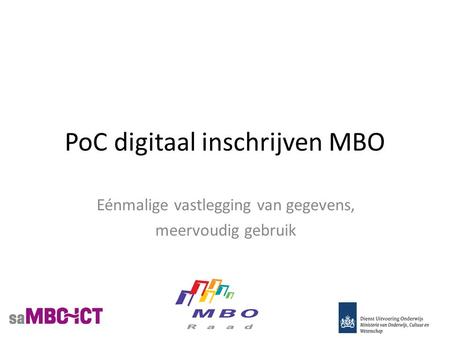 PoC digitaal inschrijven MBO