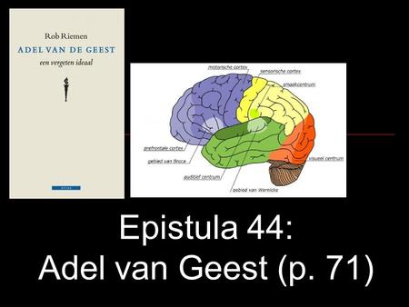 Epistula 44: Adel van Geest (p. 71). Algemene inleiding De volgende teksten zijn afkomstig uit de Epistulae Morales of Epistulae ad Lucilium, een serie.