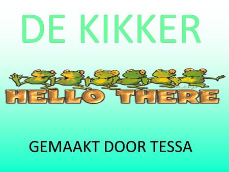 DE KIKKER GEMAAKT DOOR TESSA.