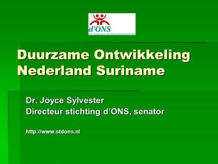 Duurzame Ontwikkeling Nederland Suriname