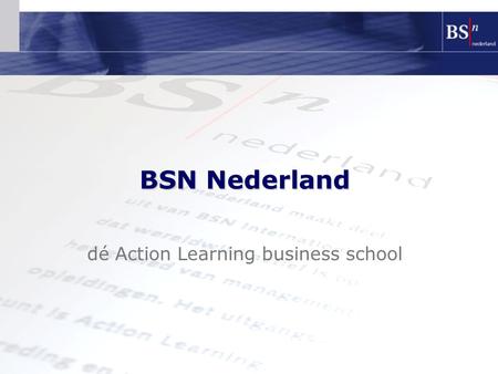 dé Action Learning business school