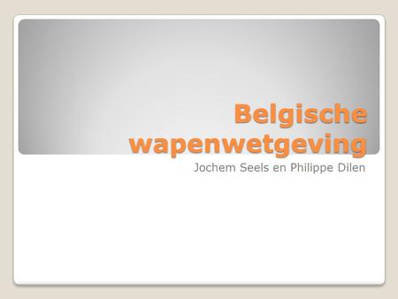 Belgische wapenwetgeving