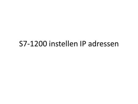 S instellen IP adressen