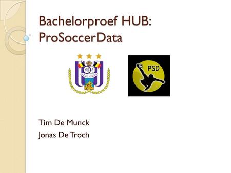 Bachelorproef HUB: ProSoccerData