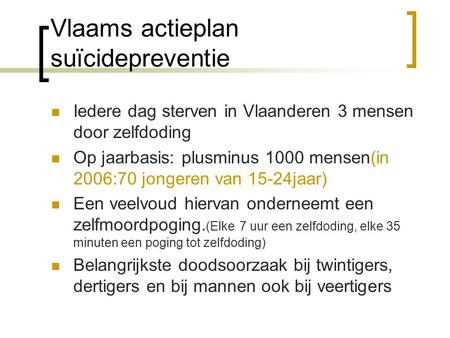 Vlaams actieplan suïcidepreventie