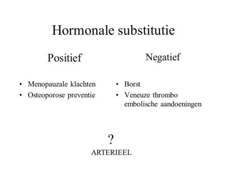 Hormonale substitutie