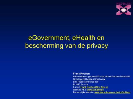 eGovernment, eHealth en bescherming van de privacy