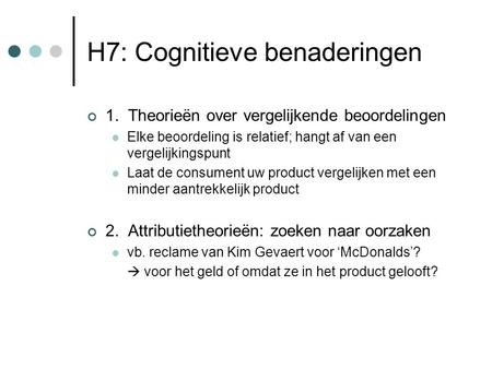 H7: Cognitieve benaderingen