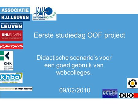 Eerste studiedag OOF project