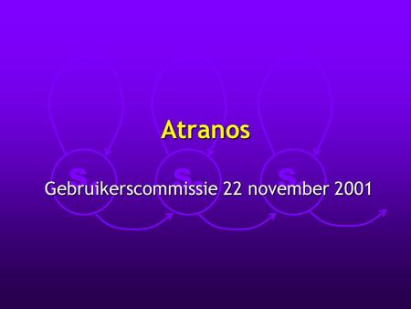 S1S1 S2S2 S3S3 Atranos Gebruikerscommissie 22 november 2001.