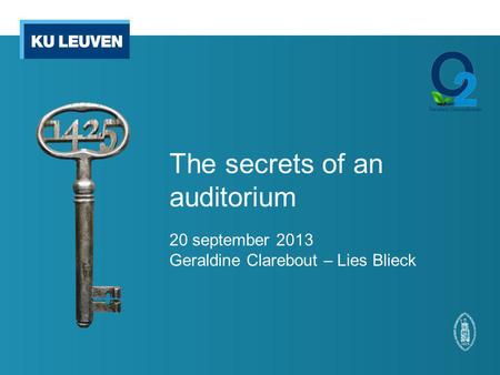 The secrets of an auditorium