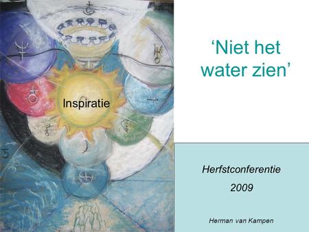‘Niet het water zien’ Herfstconferentie 2009 Herman van Kampen Inspiratie.