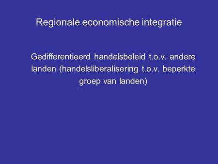 Regionale economische integratie