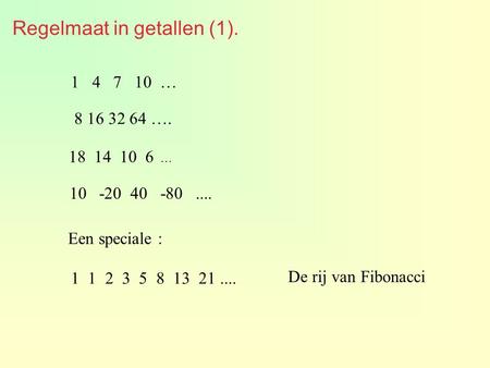 Regelmaat in getallen (1).