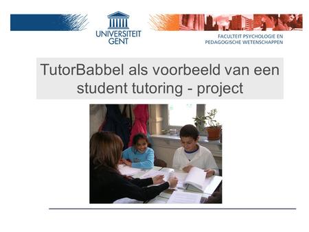 TutorBabbel als voorbeeld van een student tutoring - project