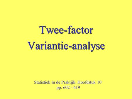 Twee-factor Variantie-analyse