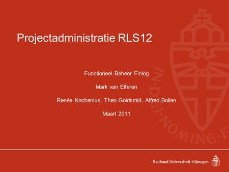 Projectadministratie RLS12