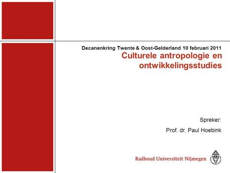 Culturele antropologie en ontwikkelingsstudies