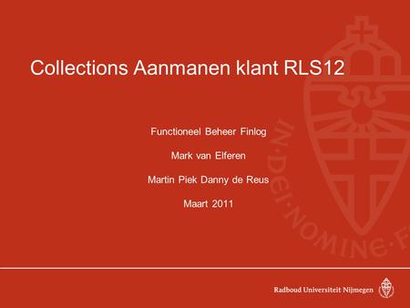 Collections Aanmanen klant RLS12