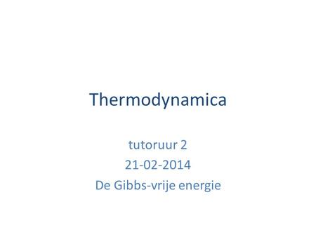 tutoruur De Gibbs-vrije energie