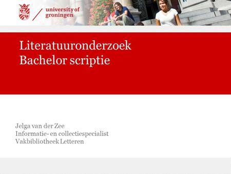 Literatuuronderzoek Bachelor scriptie