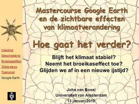 Mastercourse Google Earth & klimaatverandering