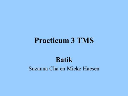 Practicum 3 TMS Batik Suzanna Cha en Mieke Haesen.