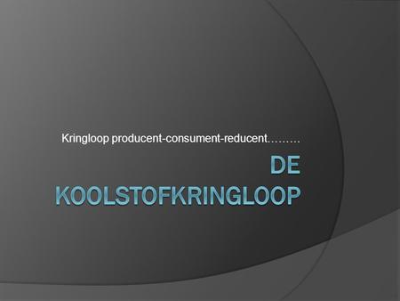 Kringloop producent-consument-reducent………