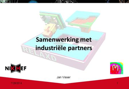 7/29/20141 Samenwerking met industriële partners Jan Visser.