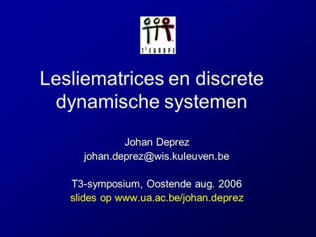 Lesliematrices en discrete dynamische systemen