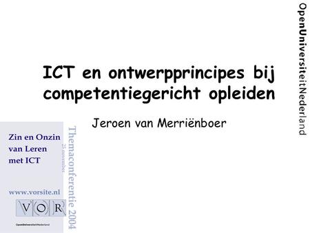 ICT en ontwerpprincipes bij competentiegericht opleiden