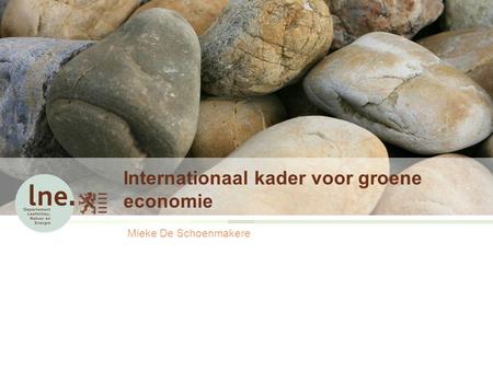 Internationaal kader voor groene economie Mieke De Schoenmakere.