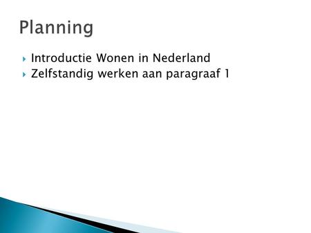 Planning Introductie Wonen in Nederland