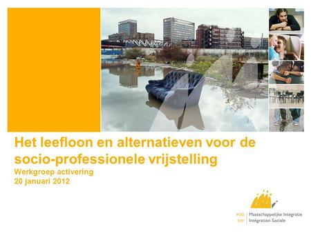 Het leefloon en alternatieven voor de socio-professionele vrijstelling Werkgroep activering 20 januari 2012.