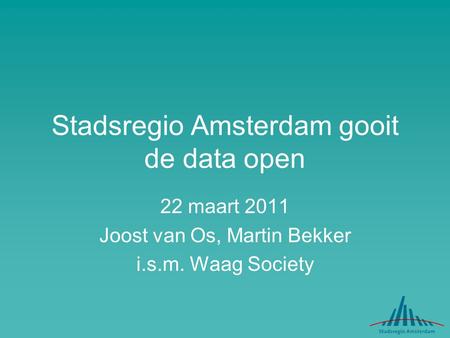 Stadsregio Amsterdam gooit de data open