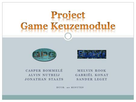 Inleiding (Casper) Projectopdracht (Sander) Game Concept (Jonathan & Melvin) Uitbreidingsmogelijkheden (Alvin & Gabriël) Lesmateriaal (Casper & Sander)