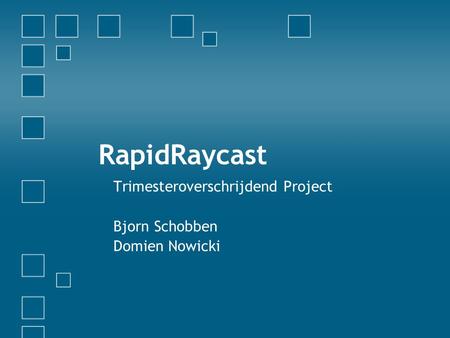 RapidRaycast Trimesteroverschrijdend Project Bjorn Schobben Domien Nowicki.