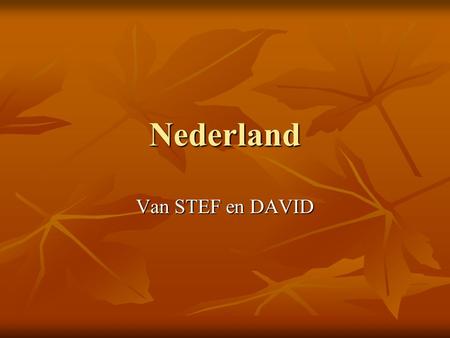 Nederland Van STEF en DAVID.