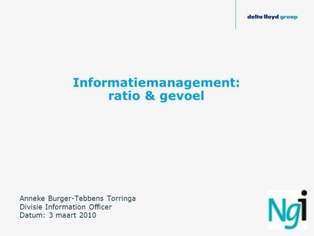 Informatiemanagement: ratio & gevoel