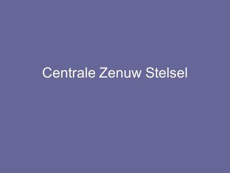Centrale Zenuw Stelsel
