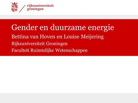 Gender en duurzame energie