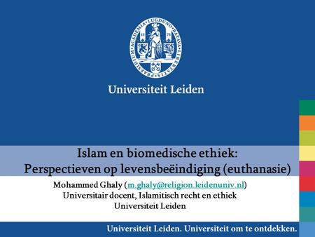 Islam en biomedische ethiek: