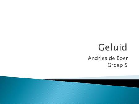 Geluid Andries de Boer Groep 5.
