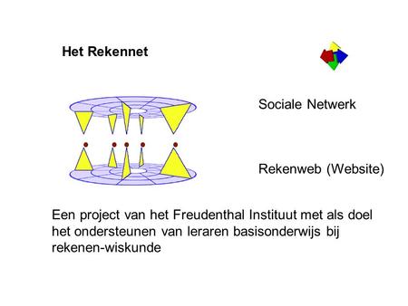 Het Rekennet Een project van het Freudenthal Instituut met als doel het ondersteunen van leraren basisonderwijs bij rekenen-wiskunde Sociale Netwerk Rekenweb.