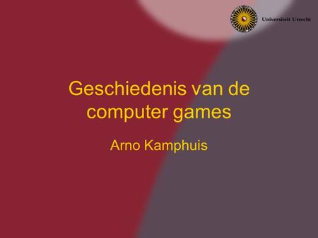 Geschiedenis van de computer games