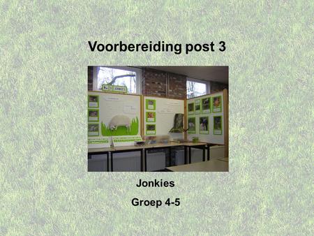 Voorbereiding post 3 Jonkies Groep 4-5. Welkom bij IVN Valkenswaard Dit is de Powerpointserie als voorbereiding op post 3: Jonkies, voor groep 4 en 5.