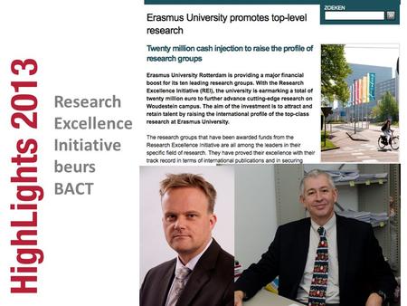 Research Excellence Initiative beurs BACT. ‘Capita Civilologie’, prof. van Boom.